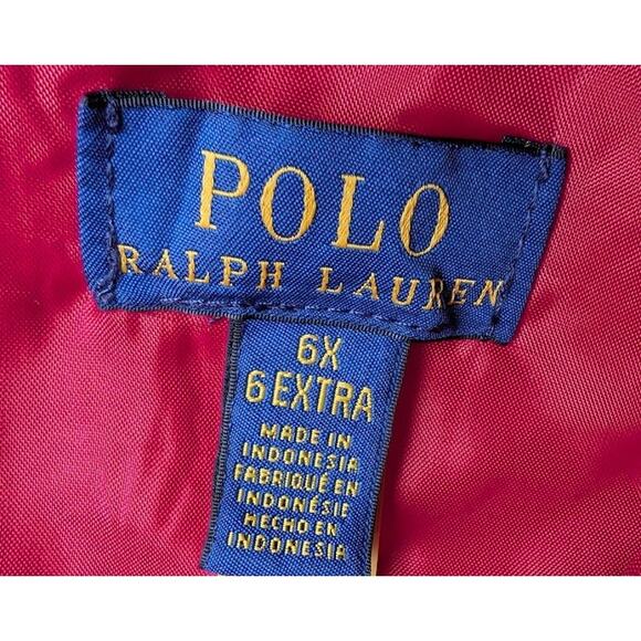 POLO RALPH LAUREN Girl's Festive Holiday Dress Size 6X Christmas Red Plaid Bow - Picture 6 of 9